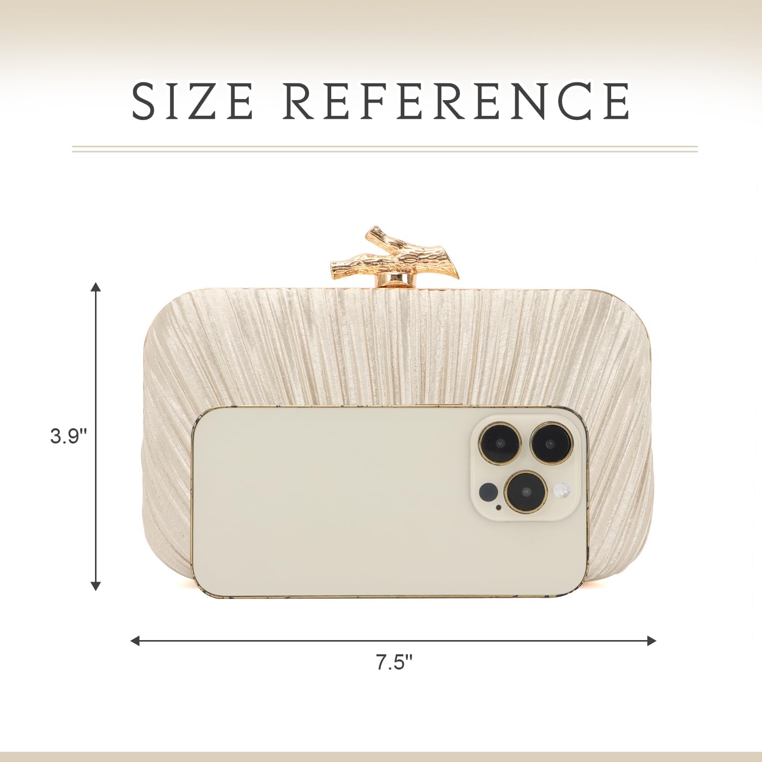 Clutch Purses for Women Evening Bag Pleated Clutch Bag with Chain for Wedding Party - Image 2