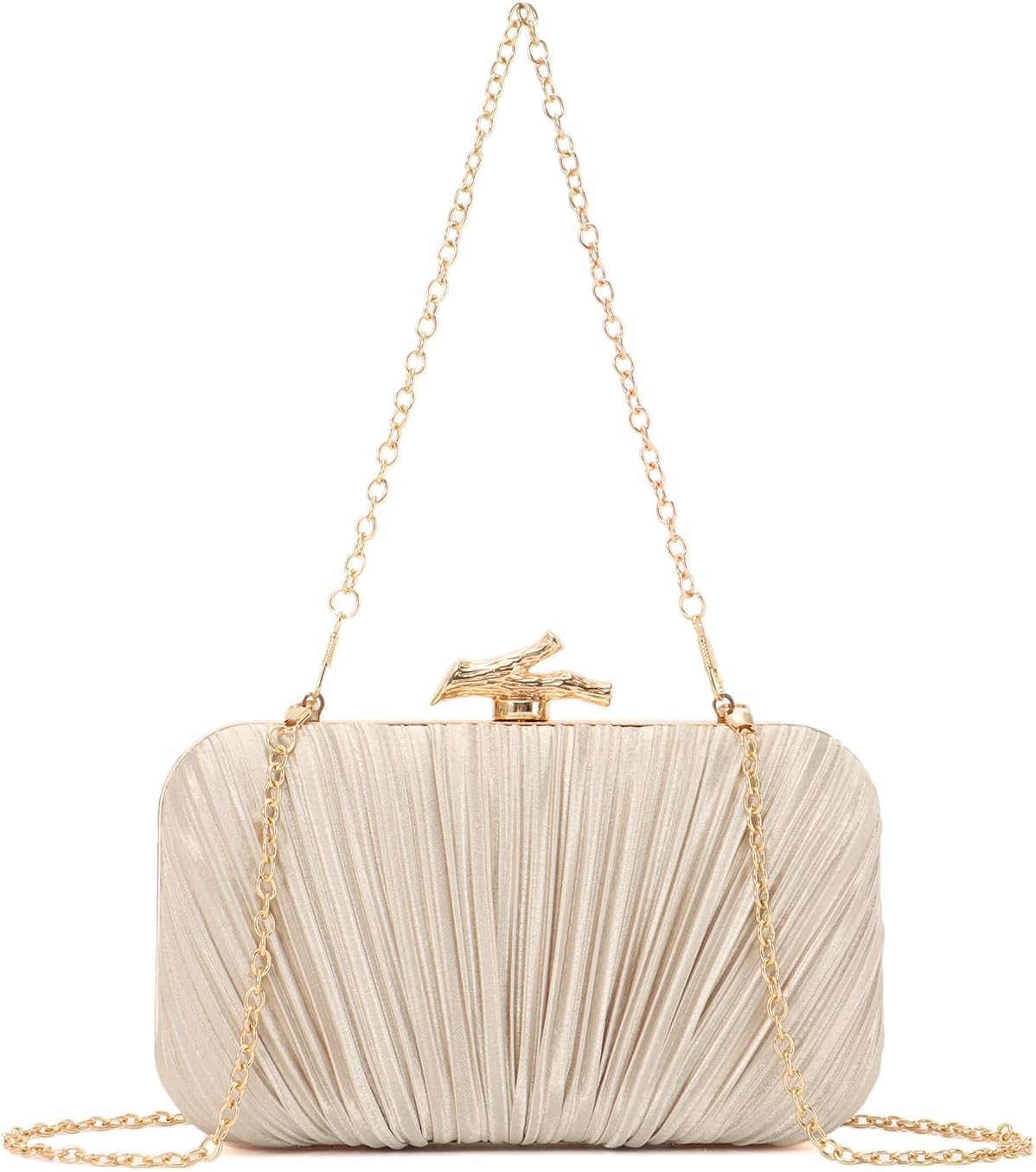 Clutch Purses for Women Evening Bag Pleated Clutch Bag with Chain for Wedding Party - Image 5